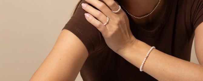 ブレスレットの女性、男性、子供、真珠のチェーンまたはワイヤー