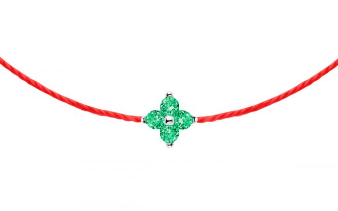 レッドラインビジュー-ホワイトゴールドクラスプワイヤーにパール