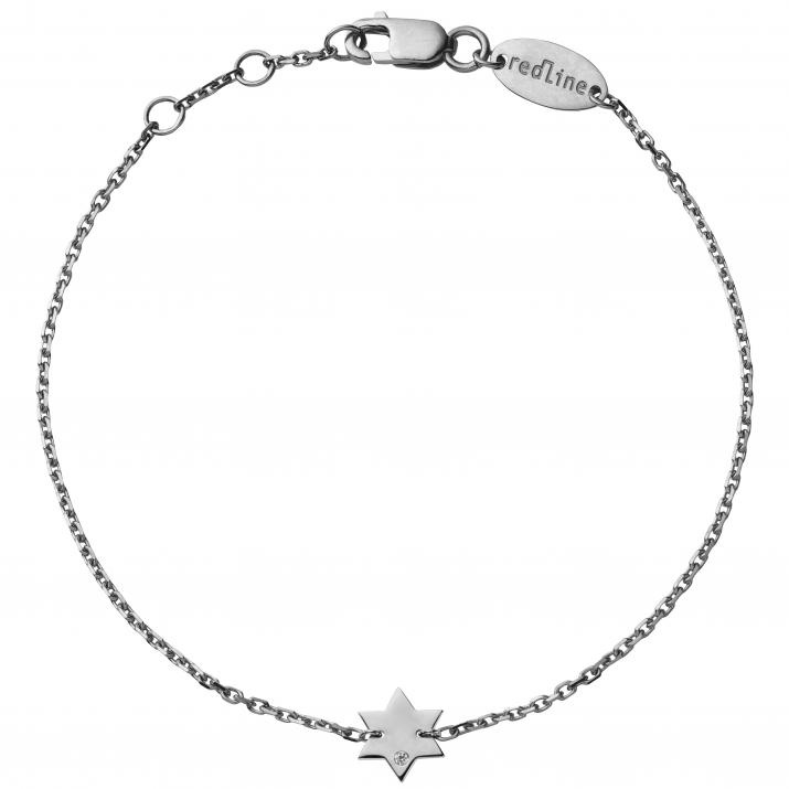 Black gold chain bracelet with diamond on a star - Redline