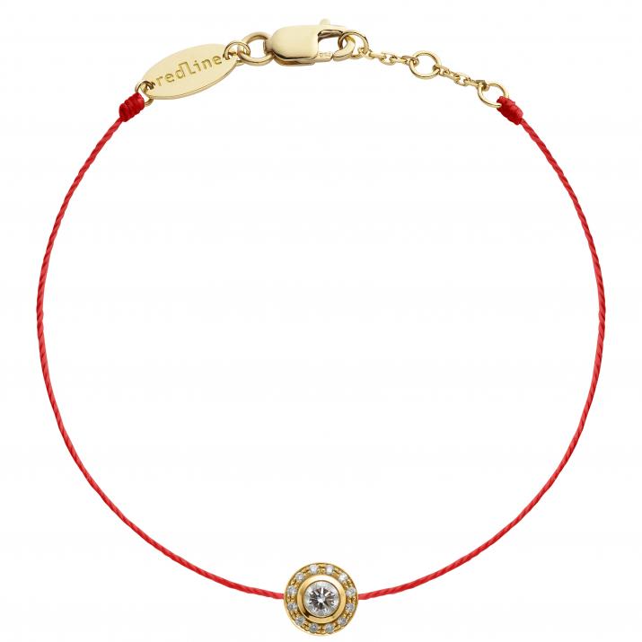 String bracelet with 0.26ct diamonds in yellow gold bezel setting - Redline - 0++