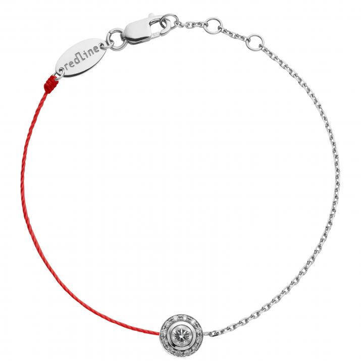 String and chain bracelet with 0.26ct diamonds in white gold bezel setting - Redline - 0++
