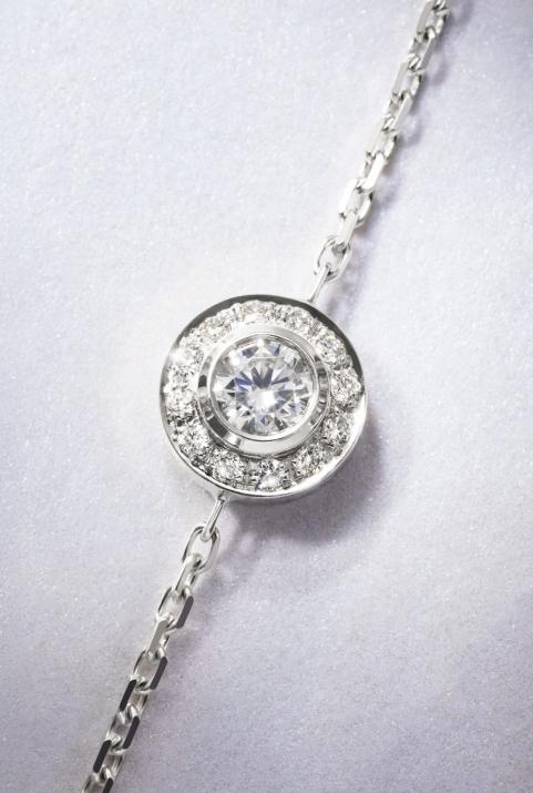 Chain bracelet with 0.26ct diamonds in white gold bezel setting - Redline - 0++