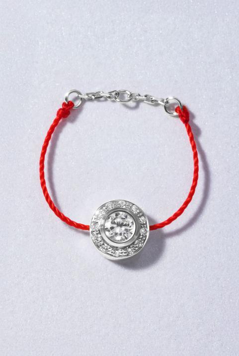 String ring with 0.26ct diamonds in white gold bezel setting - Redline - 0++