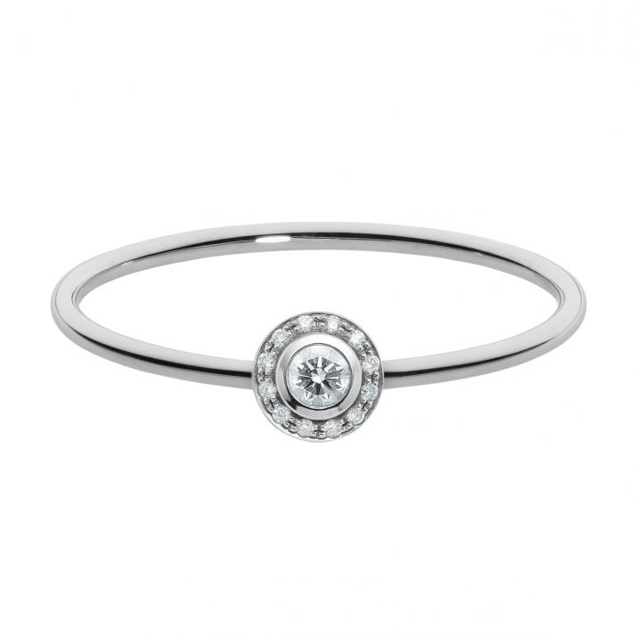 Ring band with 0.26ct diamonds in white gold bezel setting - Redline