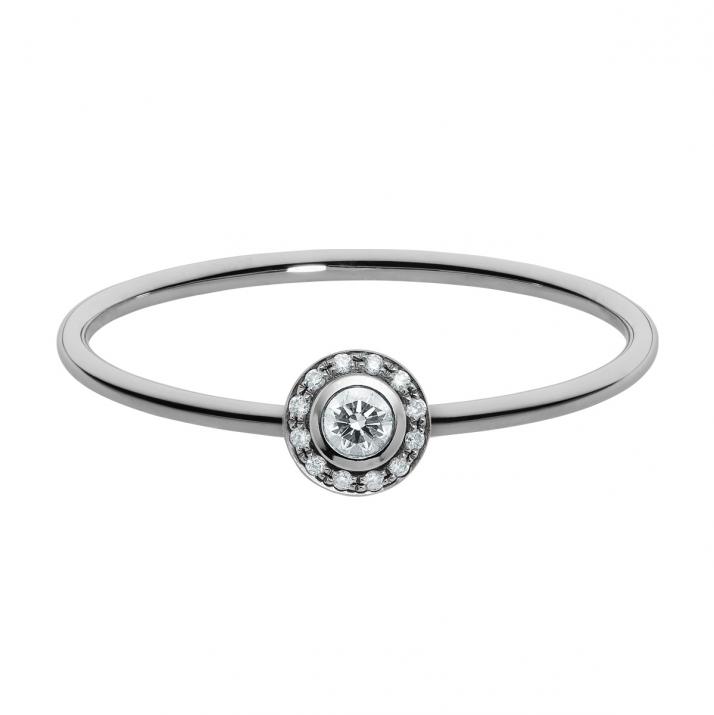 Ring band with 0.26ct diamonds in black gold bezel setting - Redline