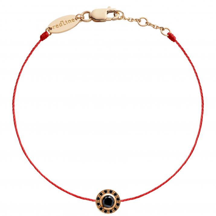 String bracelet with 0.26ct black diamonds in rose gold bezel setting - Redline