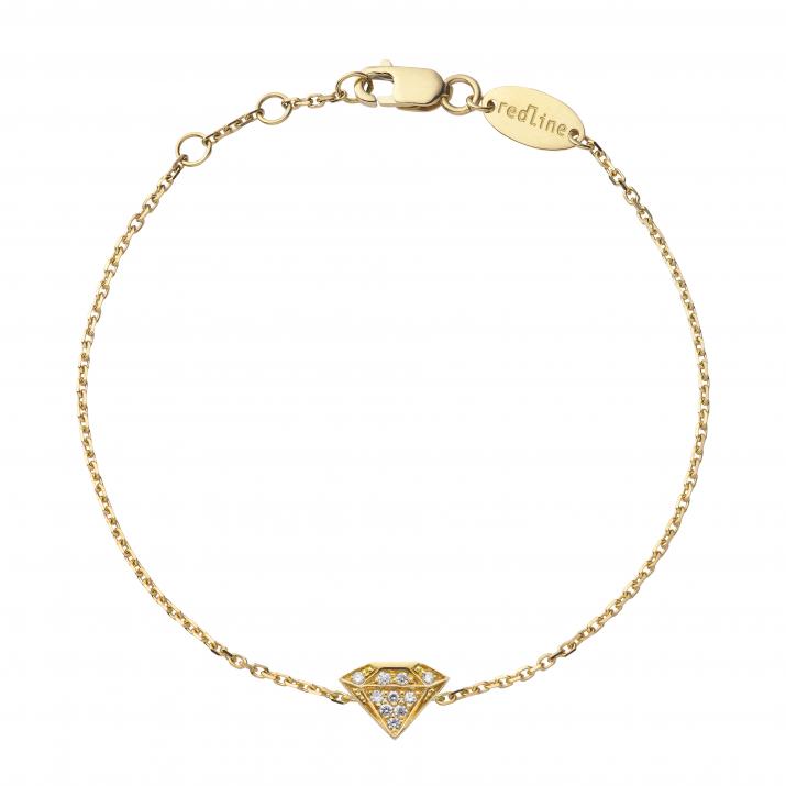 Diamond-paved yellow gold chain bracelet - Redline