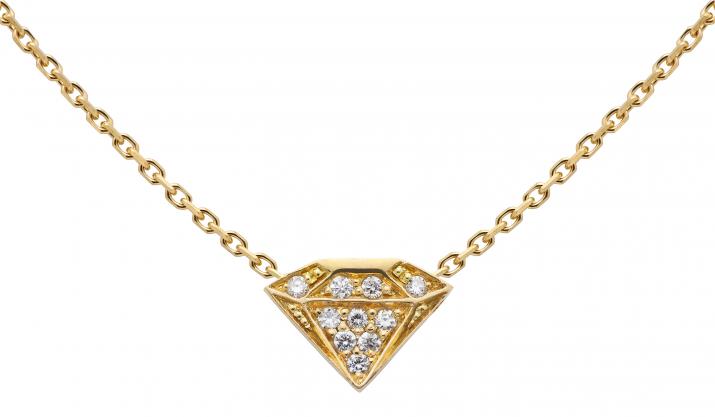 Diamond-paved yellow gold chain necklace - Redline