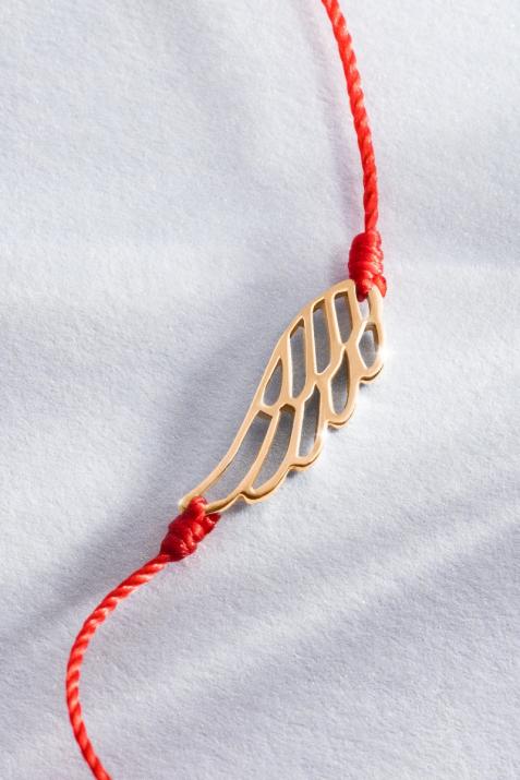 String bracelet with wing in rose gold - Redline - 0++