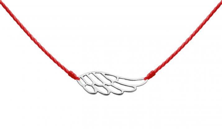String necklace with wing in white gold - Redline