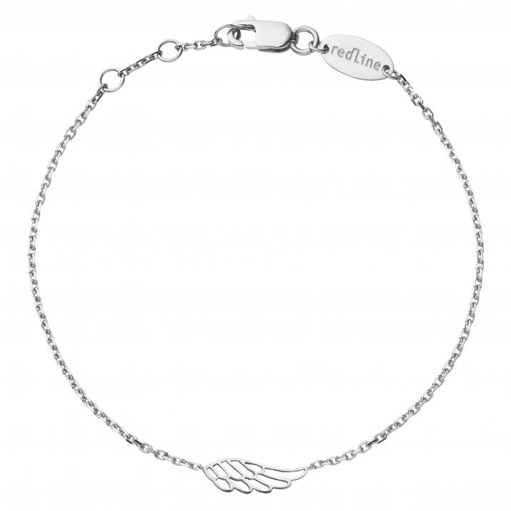 White gold chain bracelet with wing - Redline