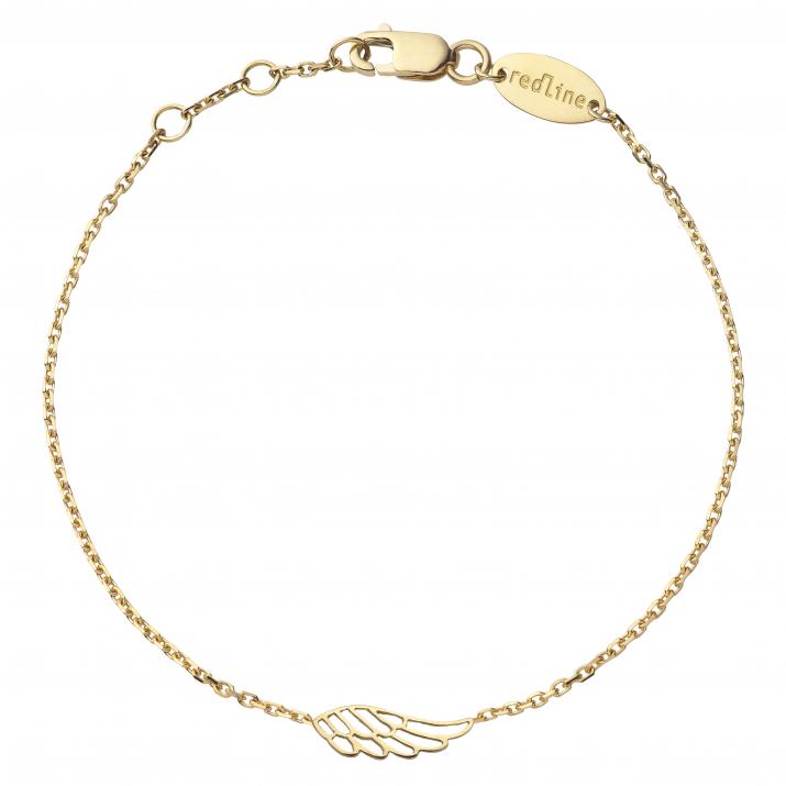 Yellow gold chain bracelet with wing - Redline