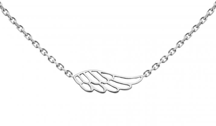White gold chain necklace with wing - Redline