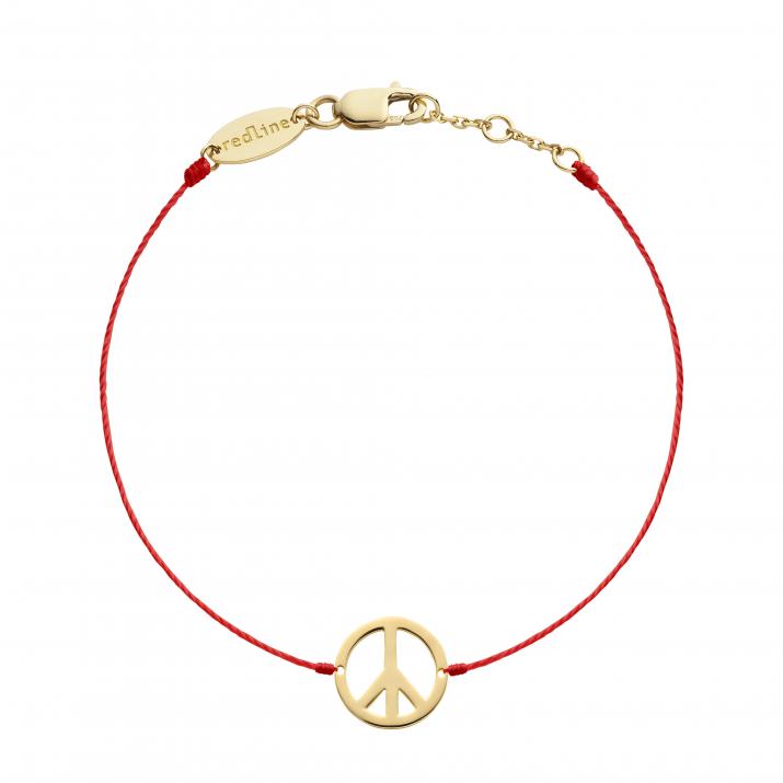 Yellow gold peace & love thread bracelet - Redline - 0++