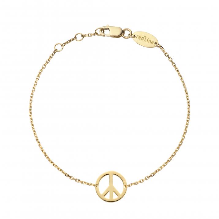 Peace & love yellow gold chain bracelet - Redline - 0++
