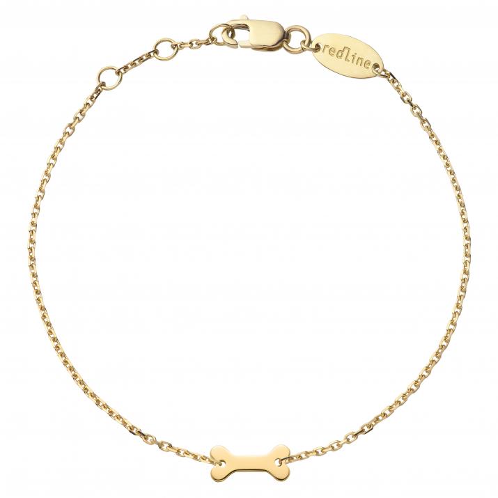 Yellow gold chain bracelet with bone - Redline