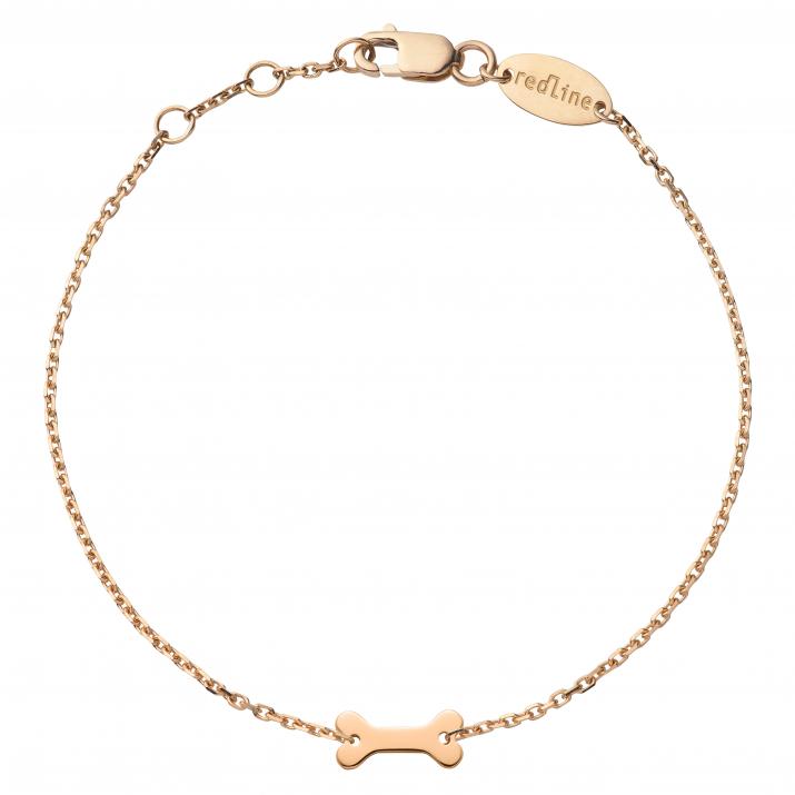 Rose gold chain bracelet with bone - Redline