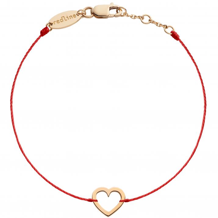 Rose gold string bracelet with heart - Redline