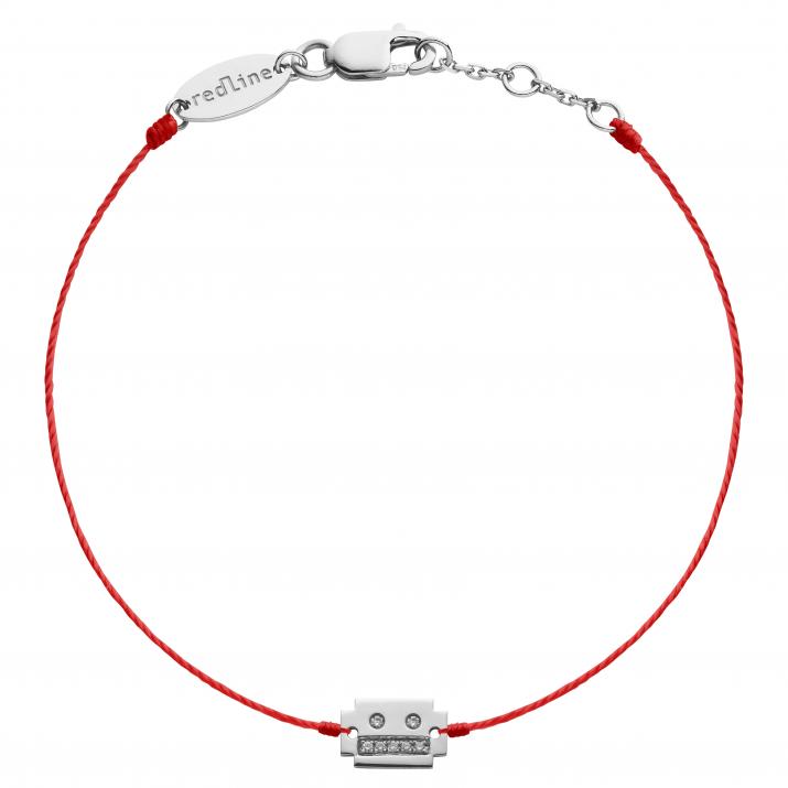 String bracelet with diamond on a robot in white gold - Redline