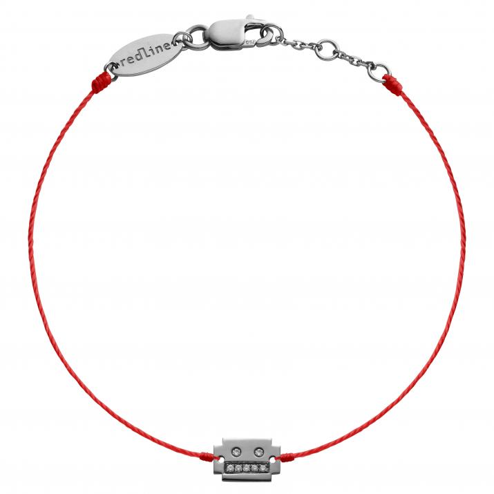 String bracelet with diamond on a robot in black gold - Redline