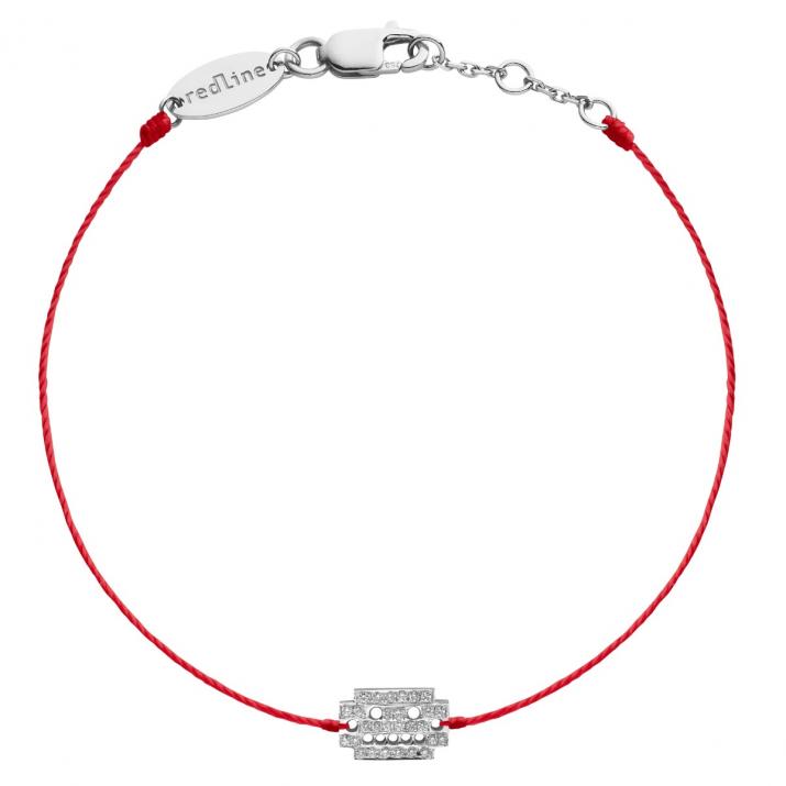 Diamond-paved robot string bracelet in white gold - Redline