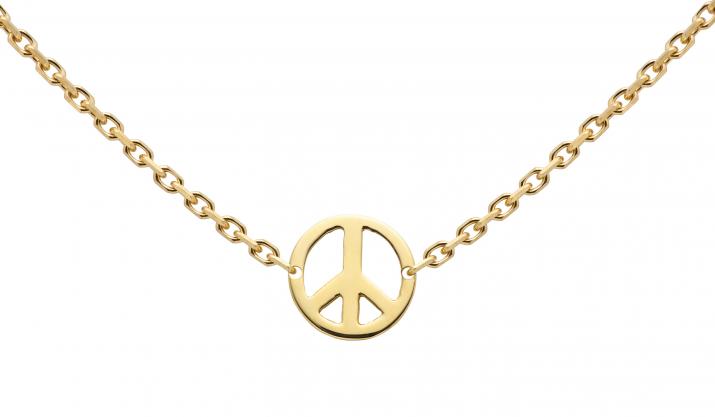 Mini Peace yellow gold chain necklace - Redline