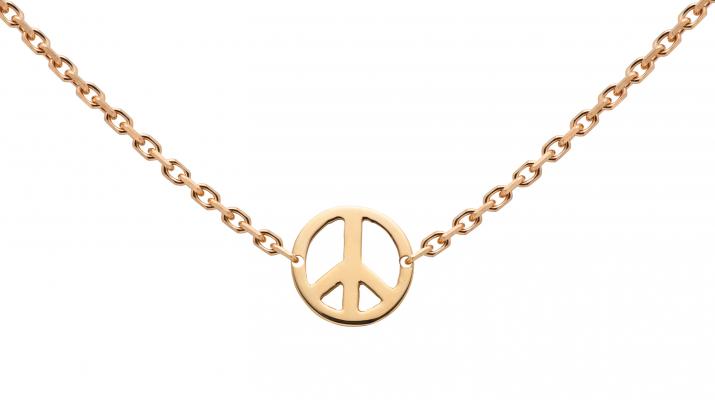 Mini Peace rose gold chain necklace - Redline