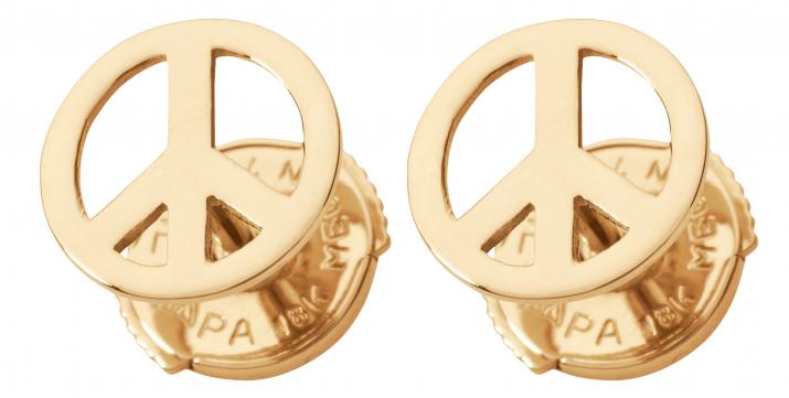 Mini Peace rose gold earrings - Redline