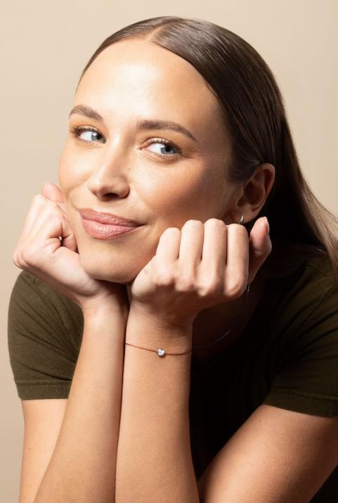 0.30カラットのダイヤモンドをホワイトゴールドにセットしたワイヤーブレスレット - Redline - 0++