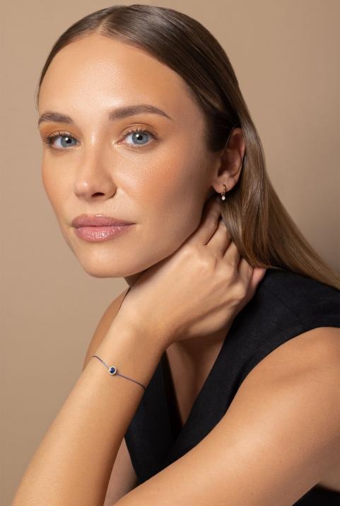 Sapphire and diamonds string bracelet in rose gold - Redline - 0++