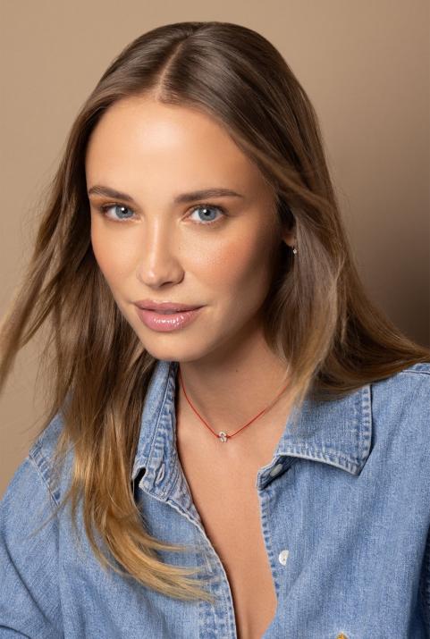 String necklace with diamond-paved horseshoe in white gold - Redline - 0++