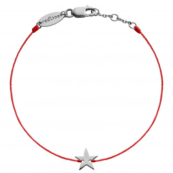 String bracelet with star in black gold - Redline