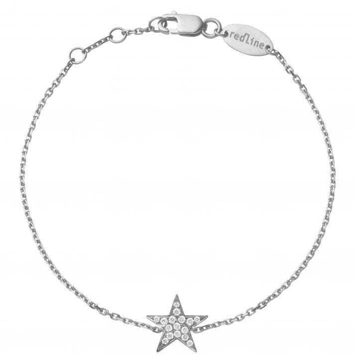 White gold chain bracelet with diamond-paved star - Redline
