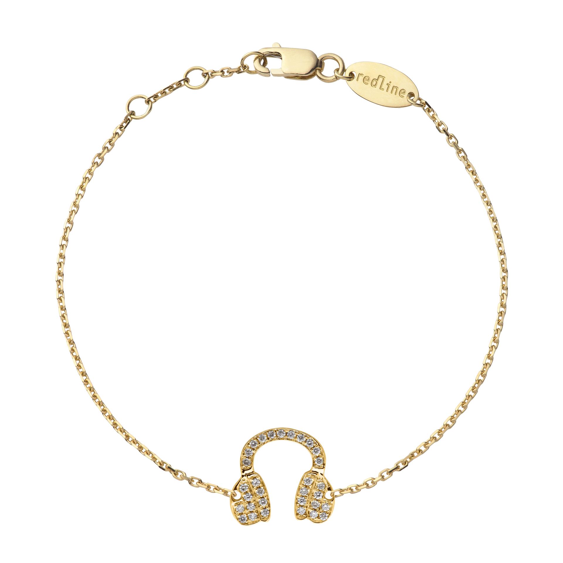 Redline ジュエリー Mr Dj Pavé チェーンブレスレットイエローゴールド