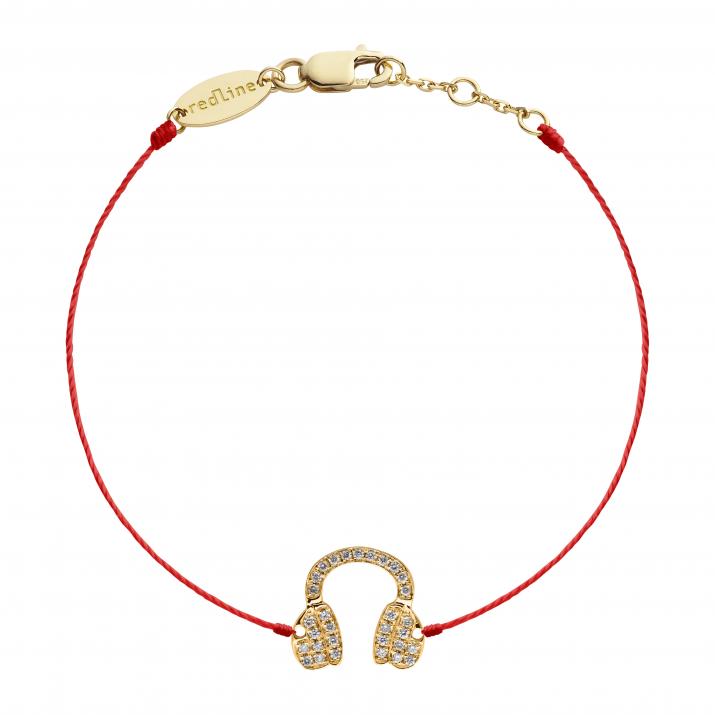String Bracelet Mr Dj Pavé Yellow Gold RedLine Jewelry - Redline - 0++