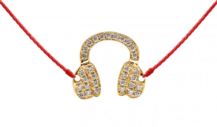 String Necklace Mr Dj Pavé Yellow Gold RedLine Jewelry - Redline
