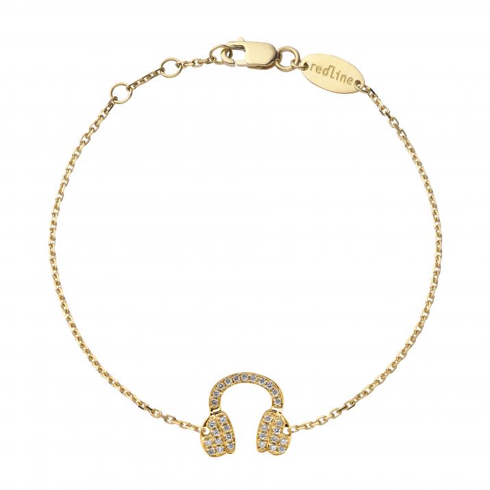 Chain Bracelet Mr Dj Pavé Yellow Gold RedLine Jewelry - Redline - 0++