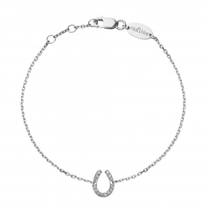 Chain Bracelet For Children with 0.04ct Round Diamond in White Gold Pavé Setting - Redline