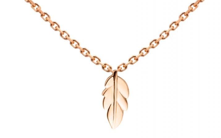 Chain Necklace For Women with Leaf in Rose Gold - Redline - 0++