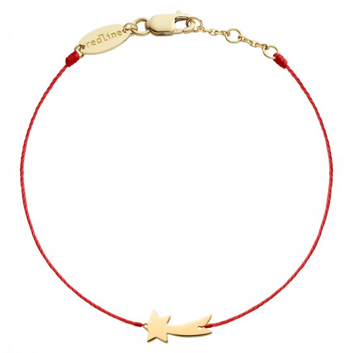 String bracelet with shooting star in yellow gold - Redline