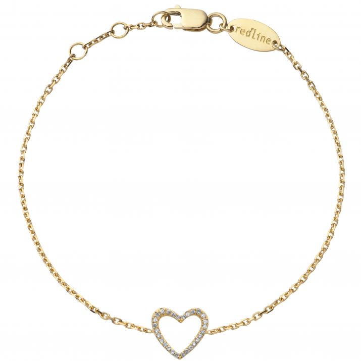 Chain Bracelet Love Pavé Yellow Gold RedLine Jewelry - Redline - 0++