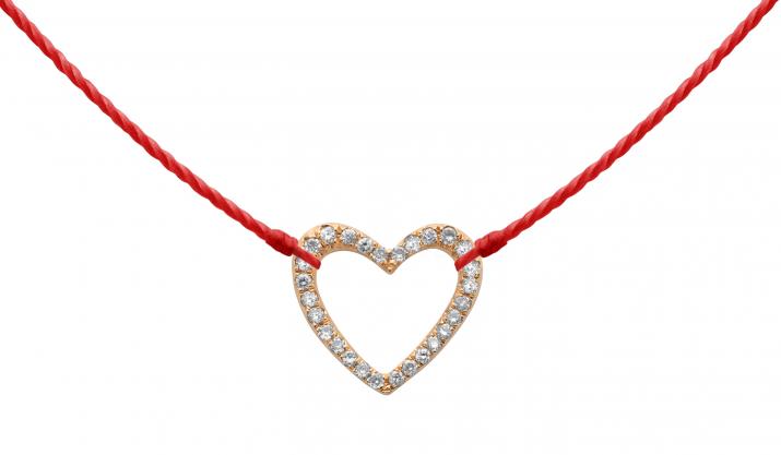 String Necklace Love Pavé Rose Gold RedLine Jewelry - Redline