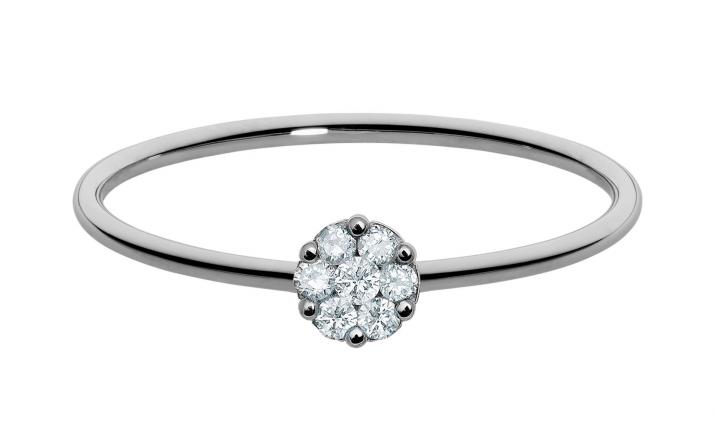 Bangle Ring with 0.05ct Round Diamond in Black Gold Prong Setting - Redline - 0++