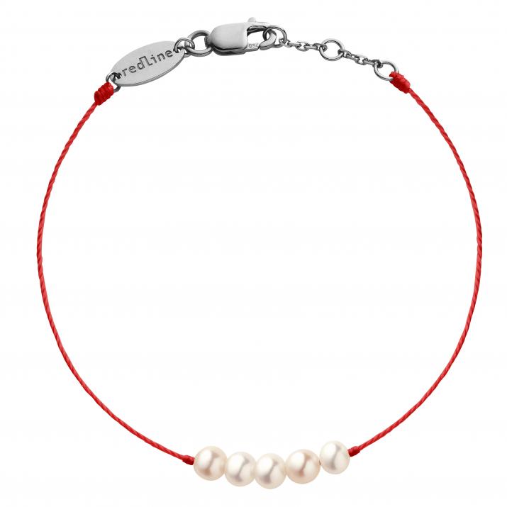 String bracelet with pearls in black gold clasp - Redline - 0++