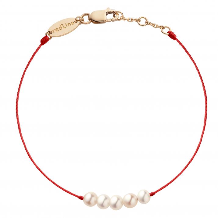 String bracelet with pearls in rose gold clasp - Redline - 0++