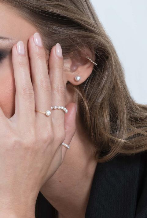 クイーンパールイヤリングホワイトゴールド - Redline - 0++