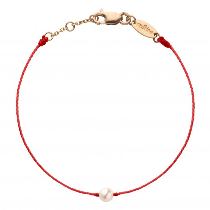 String bracelet in rose gold with cultured pearl - Redline - 0++