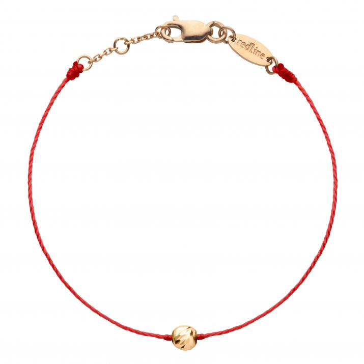 String bracelet in rose gold with a hammered pearl - Redline
