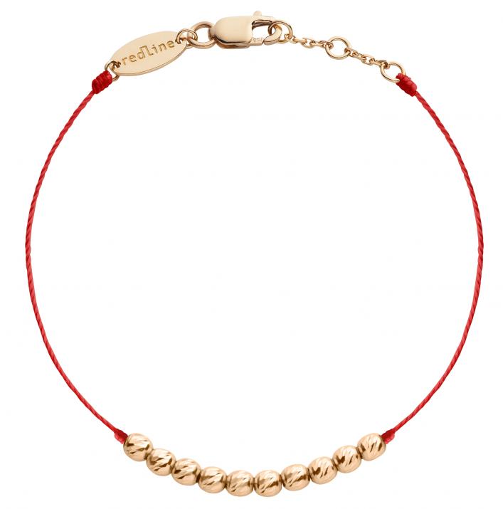 String Bracelet For Women with Hammered Balls in Rose Gold  - Redline