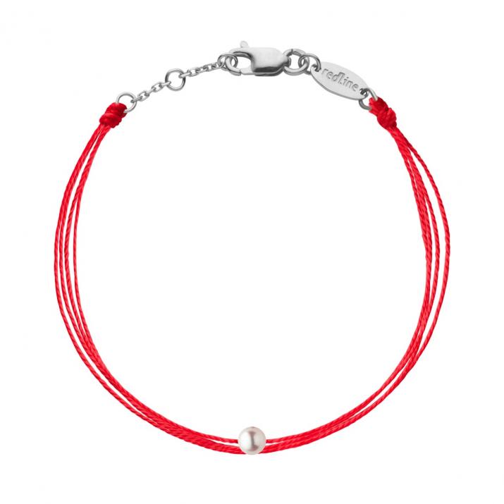 Multi string bracelet in white gold with cultured pearl - Redline - 0++